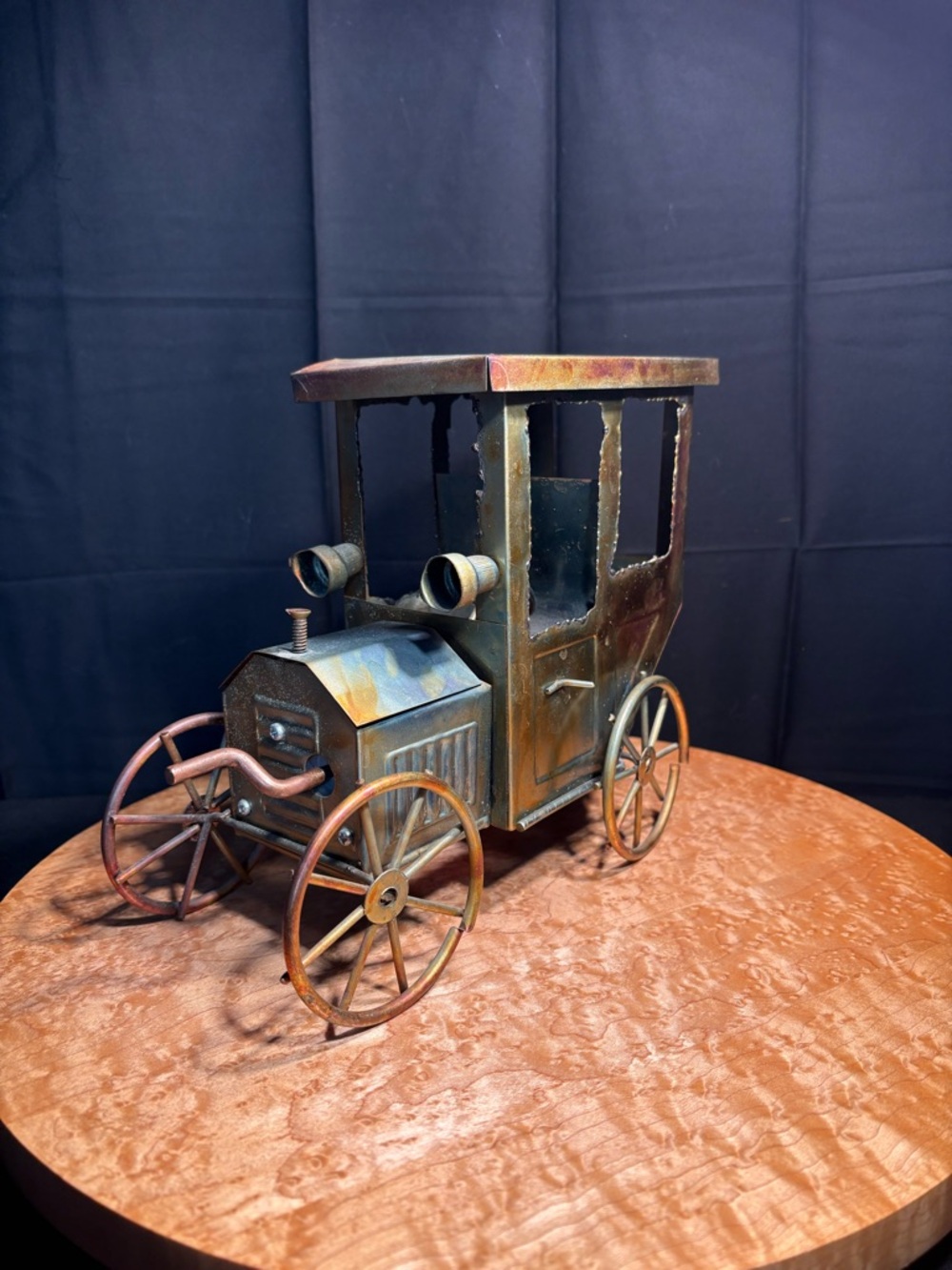 VTG Taj Importing Co. Copper Model T Music Box - WORKS - Tijuana Taxi